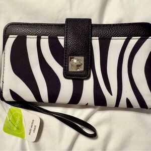 NWT Chic Black and White Zebra Print Wallet
